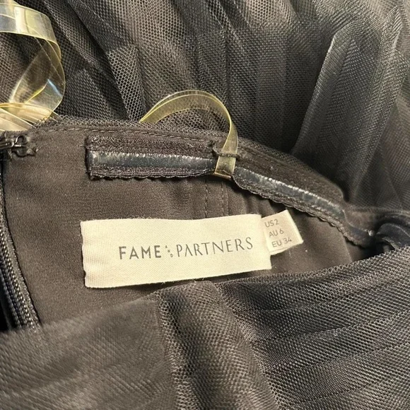 Fame and Partners Black Multi-Tiered Tulle Gown - Picture 3 of 4